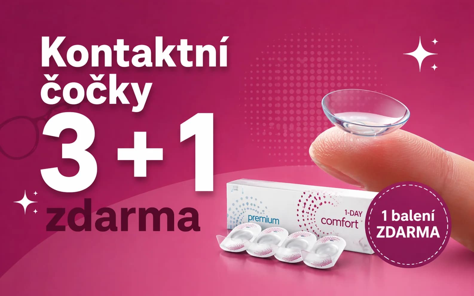Kontaktní čočky — kampaň OOHP 3+1 zdarma